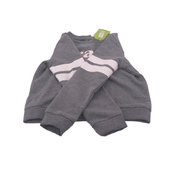 Crazy 8 "Brave" Sweatshirt with White Striped Sleeves, 4T, Gray - Picture 2 of 4